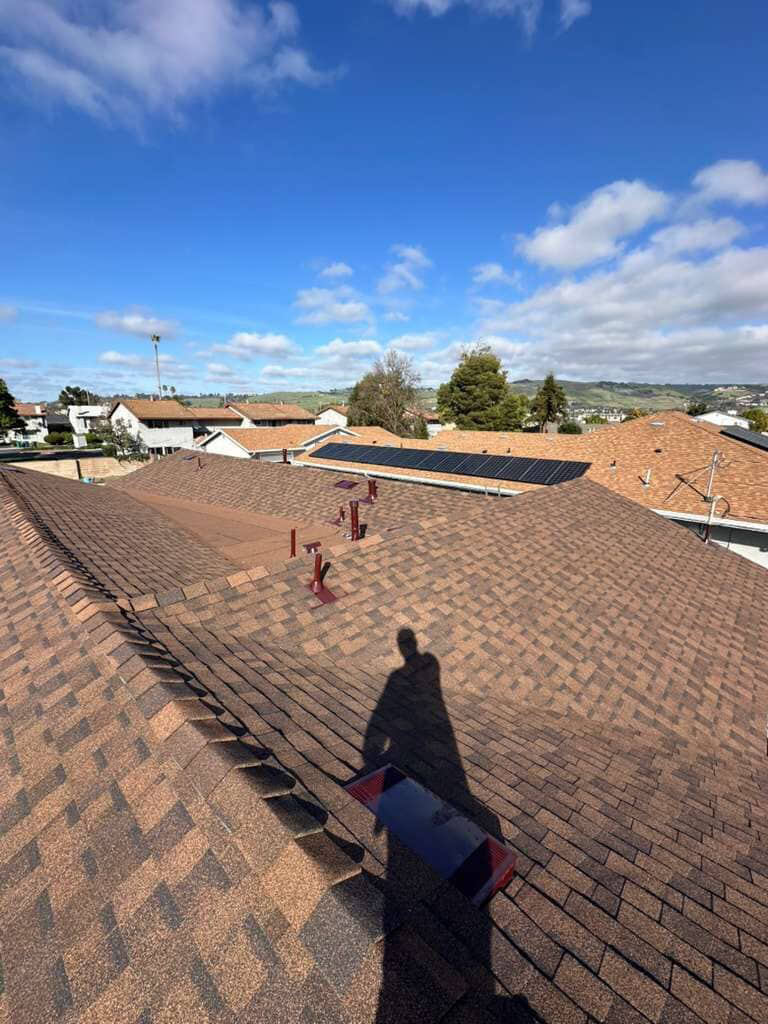 Completed architectural shingle re-roof on Bay Area residential home by LAAC Roofing Services