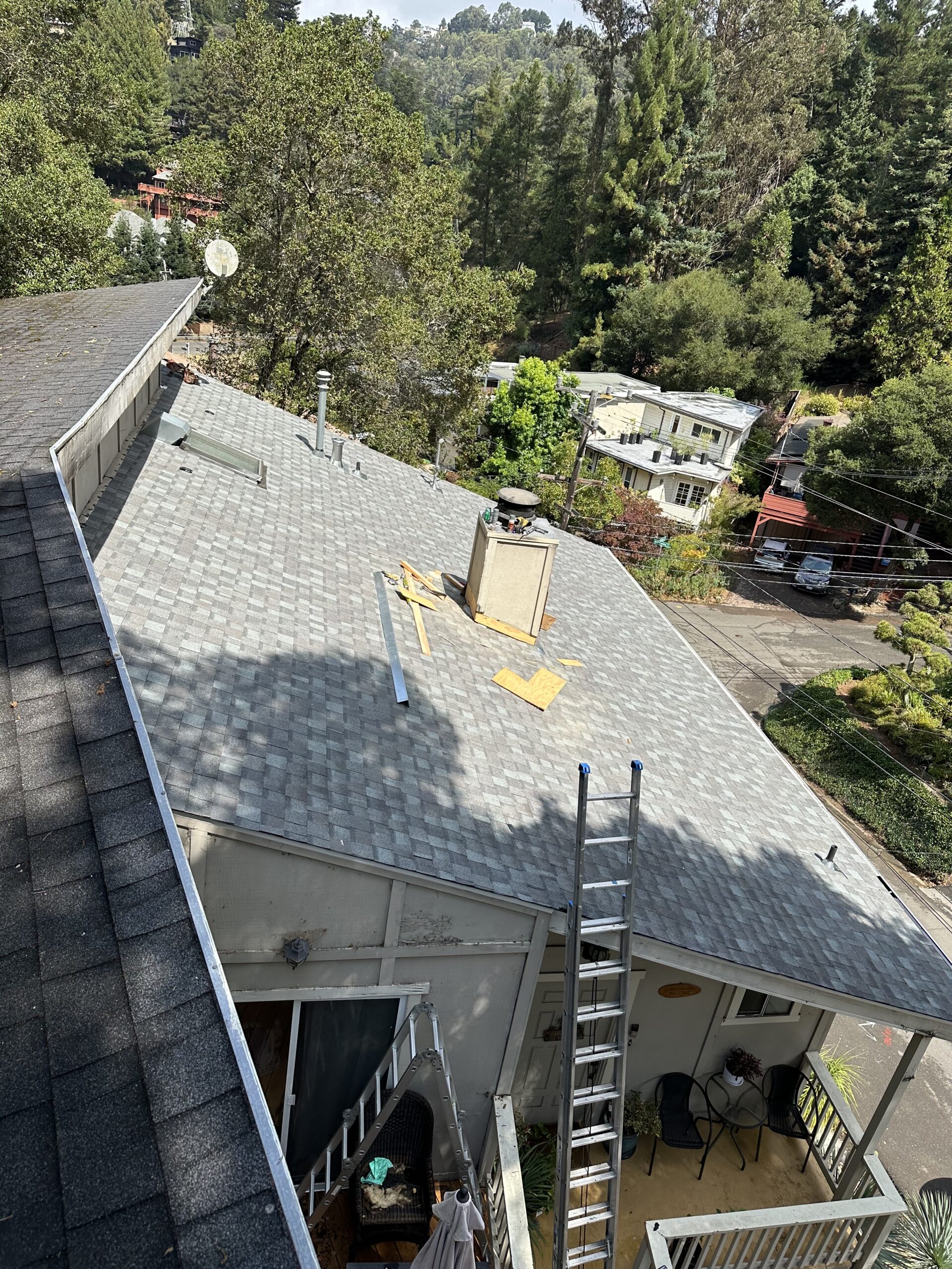 Roof repair with shingle replacement and deck inspection on Bay Area home by LAAC Roofing